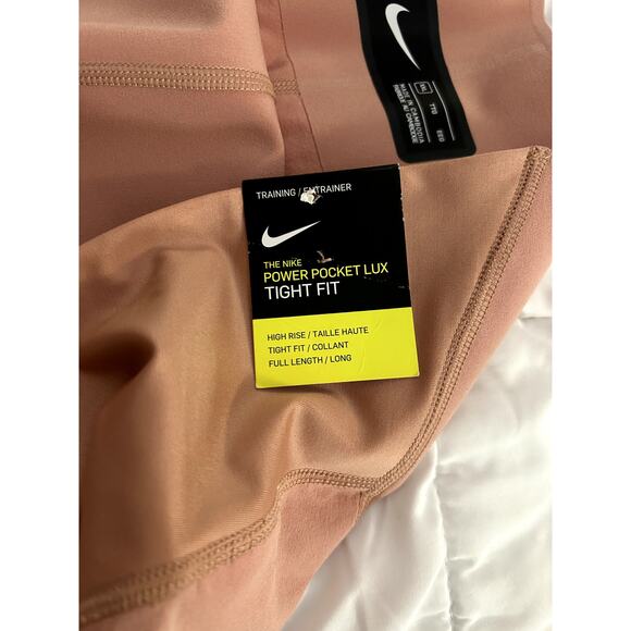 Nike High Waisted Power Pocket Lux Tight Fit Leggings Blush XXL - Picture 12 of 14